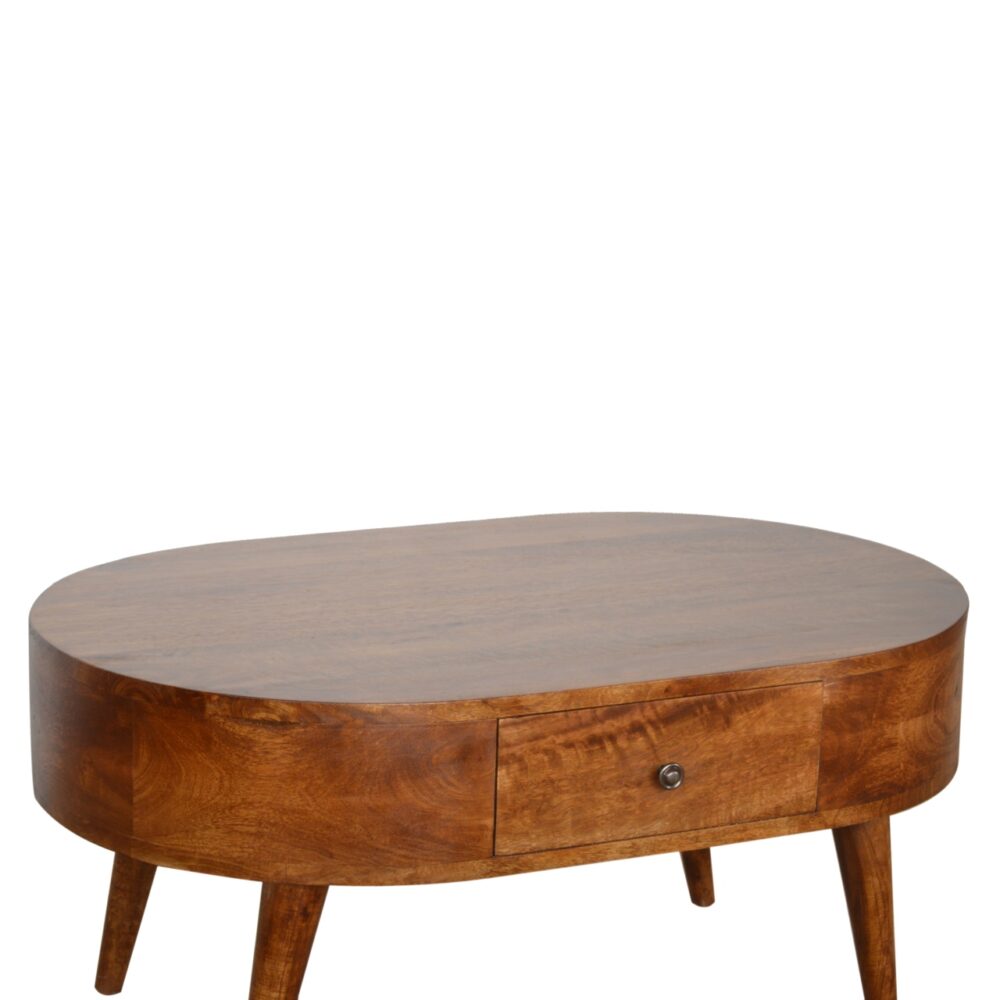 Chestnut Rounded Coffee Table dropshipping