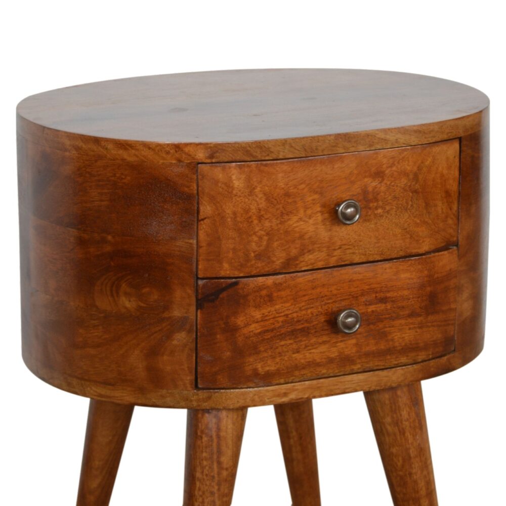 Chestnut Rounded Nightstand for resell