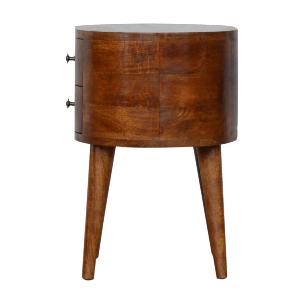 Chestnut Rounded Nightstand for wholesale