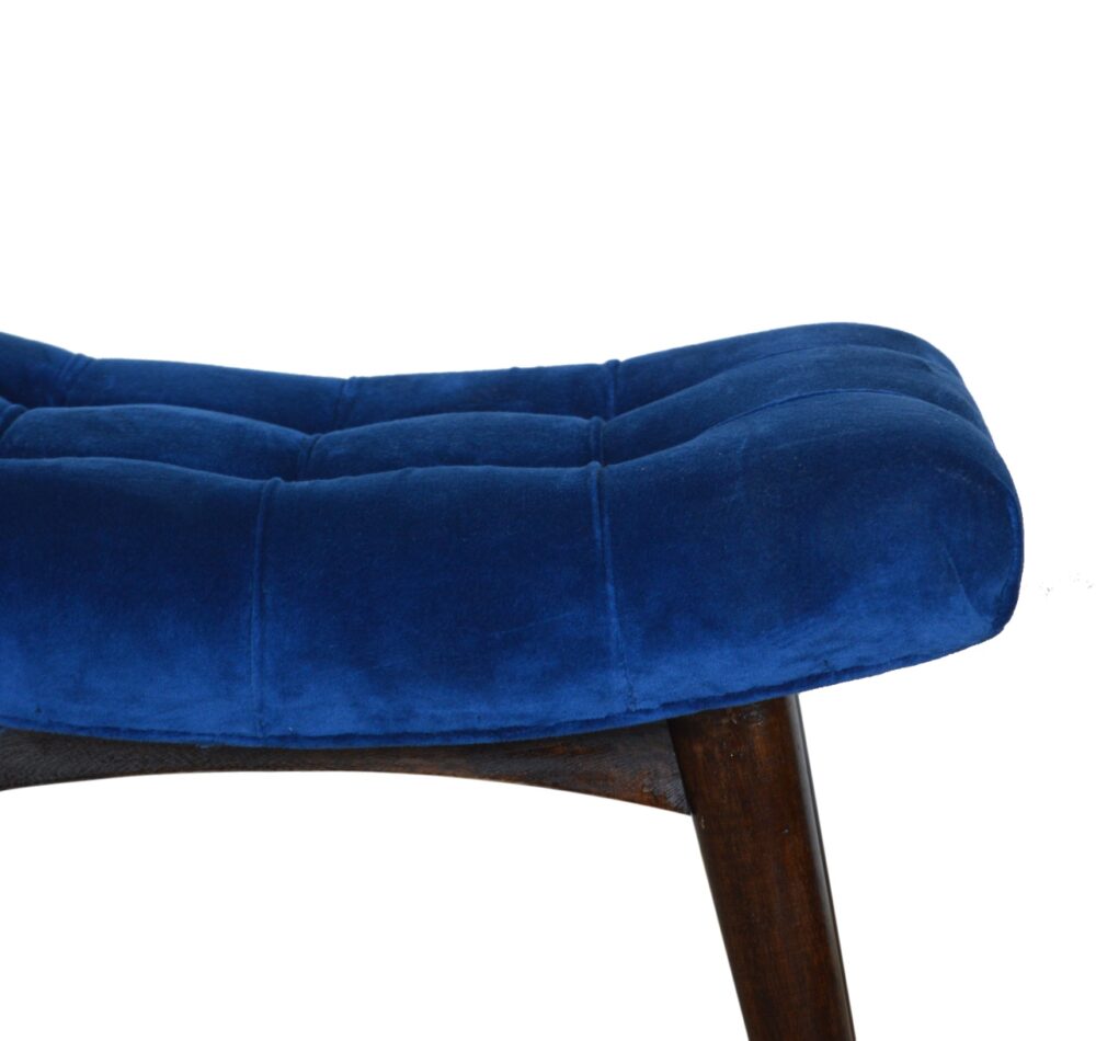 wholesale Royal Blue Cotton Velvet Curved Bench for resale