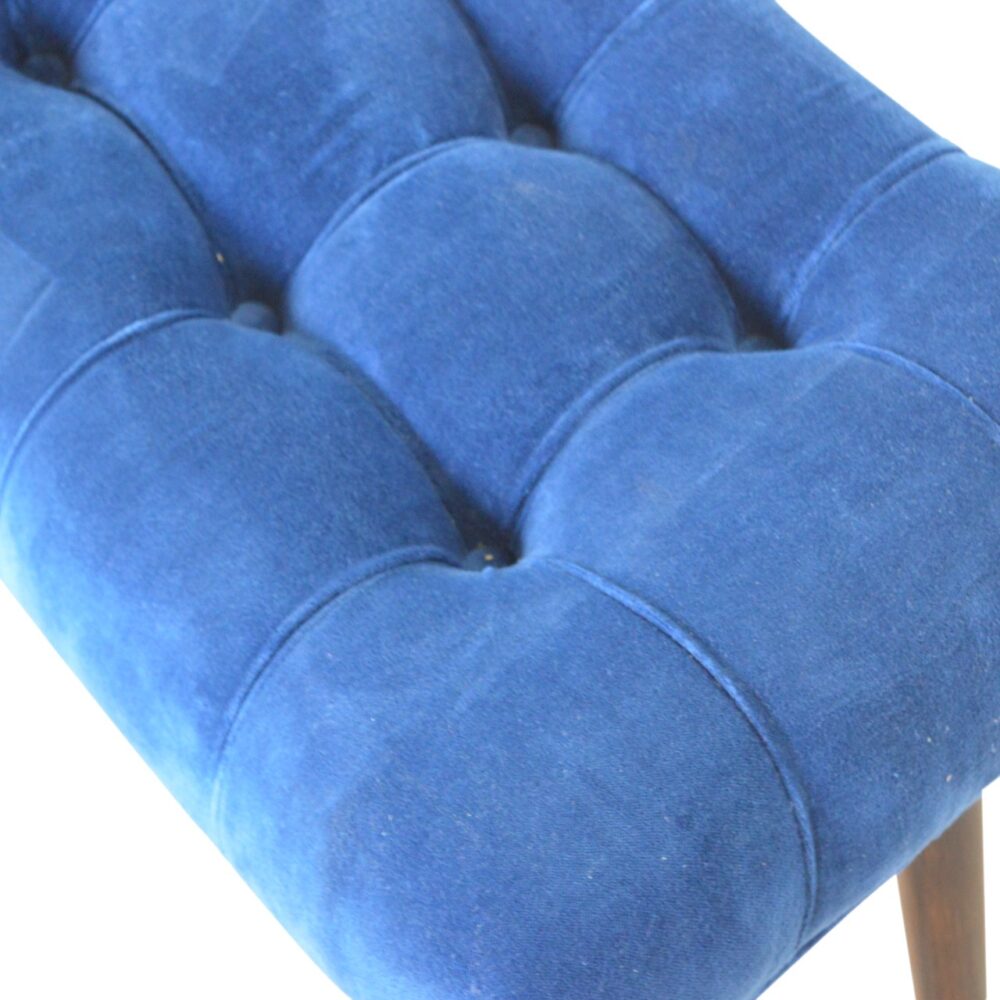 wholesale Royal Blue Cotton Velvet Curved Bench for resale