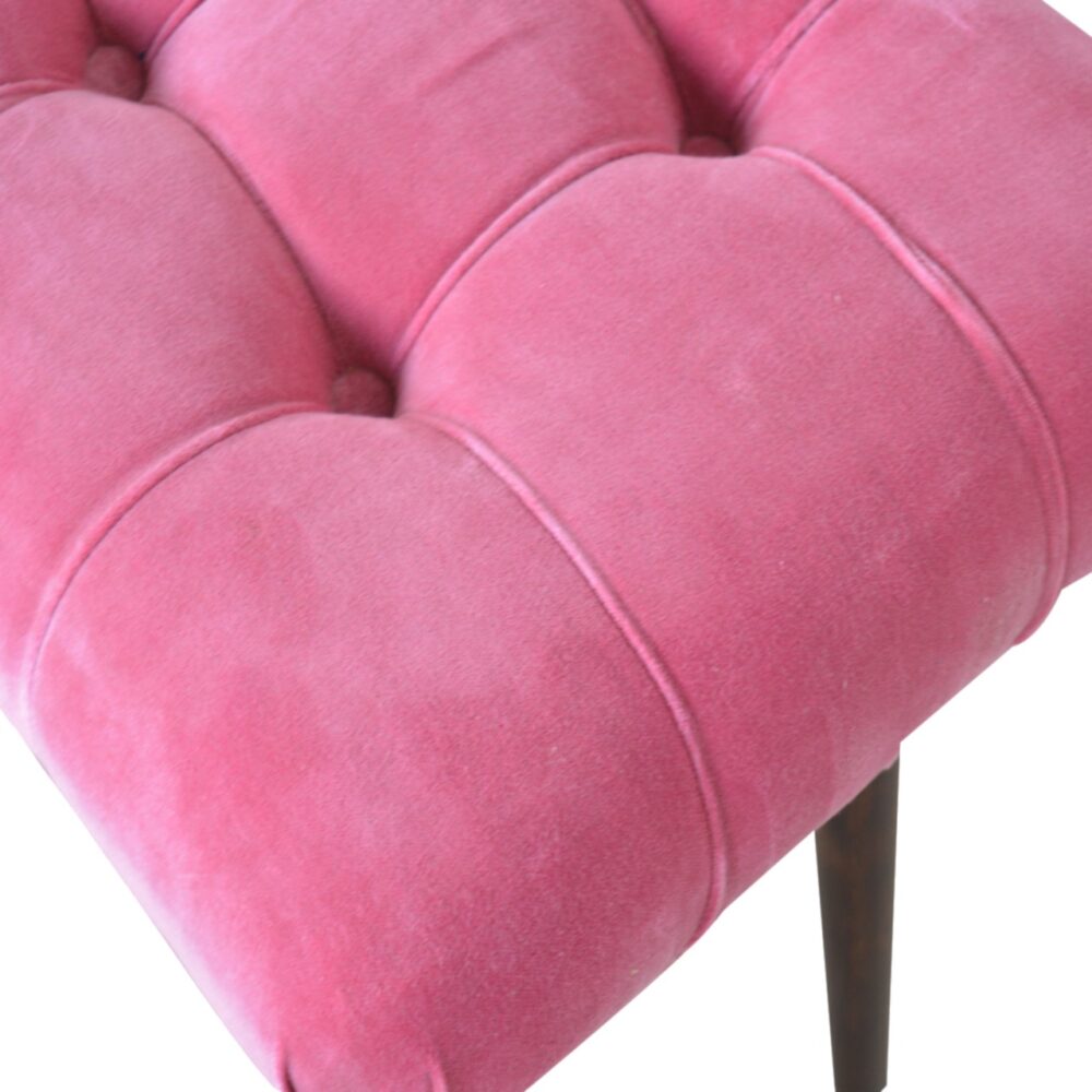 wholesale Pink Cotton Velvet Curved Bench for resale