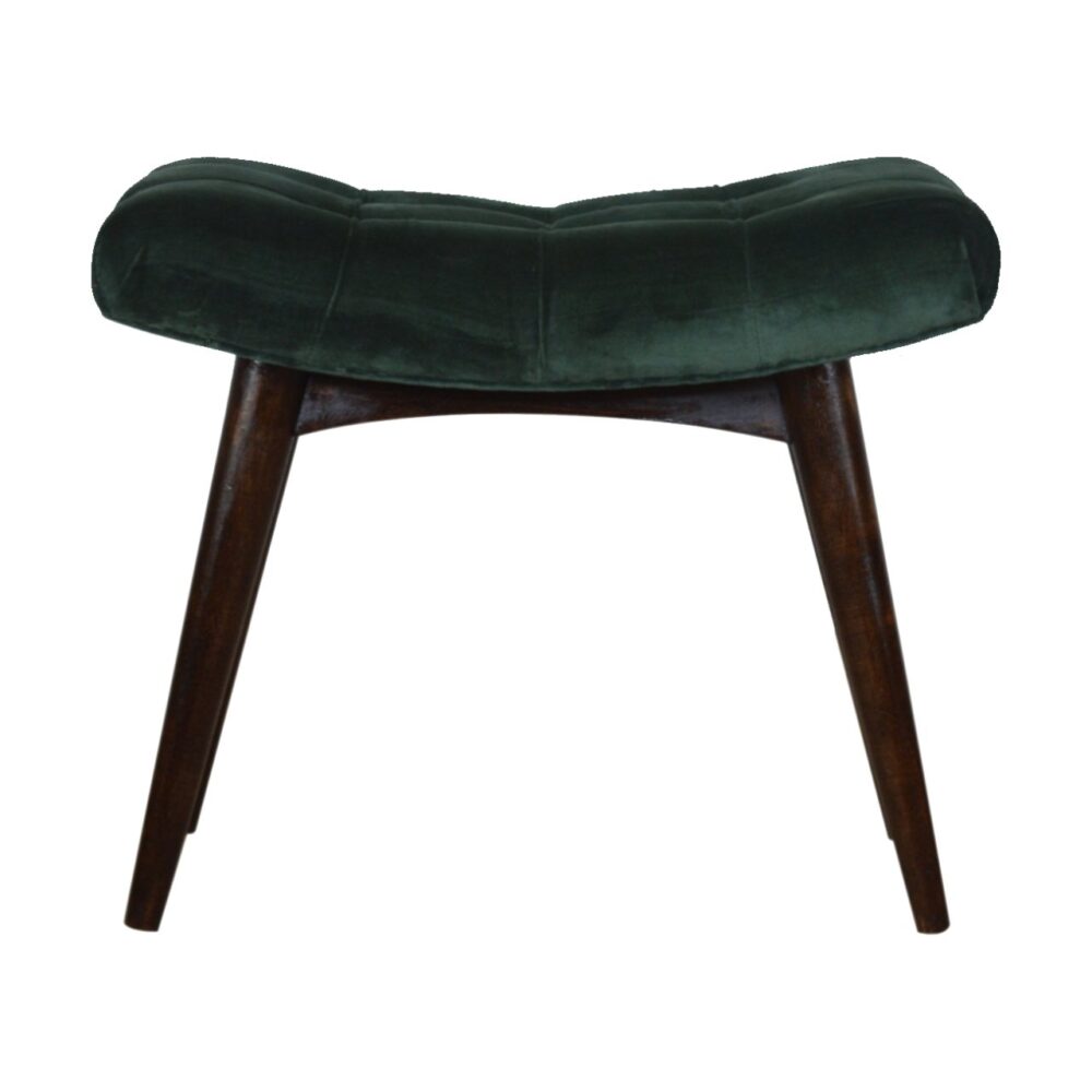 Emerald Cotton Velvet Curved Bench for resale