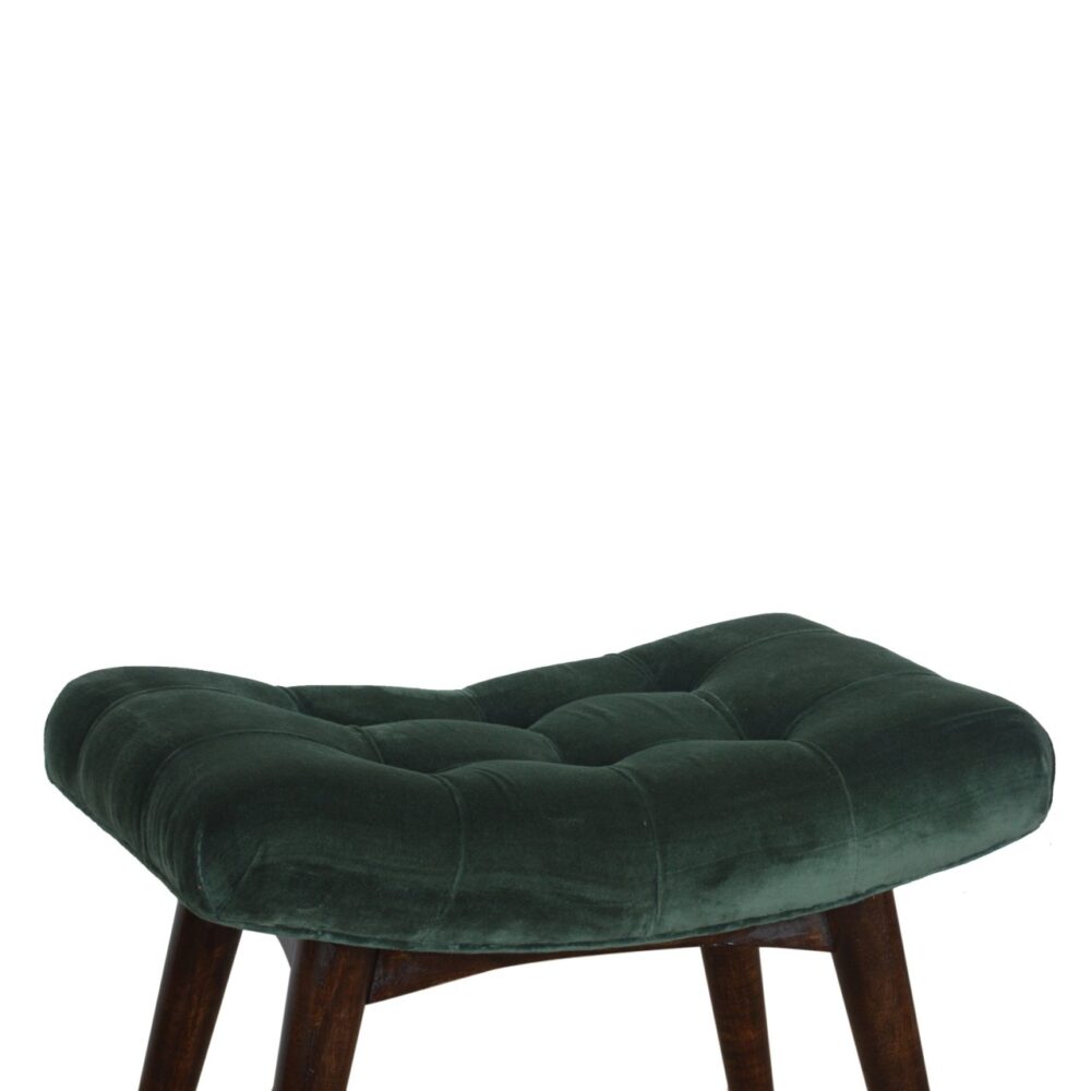 wholesale Emerald Cotton Velvet Curved Bench for resale