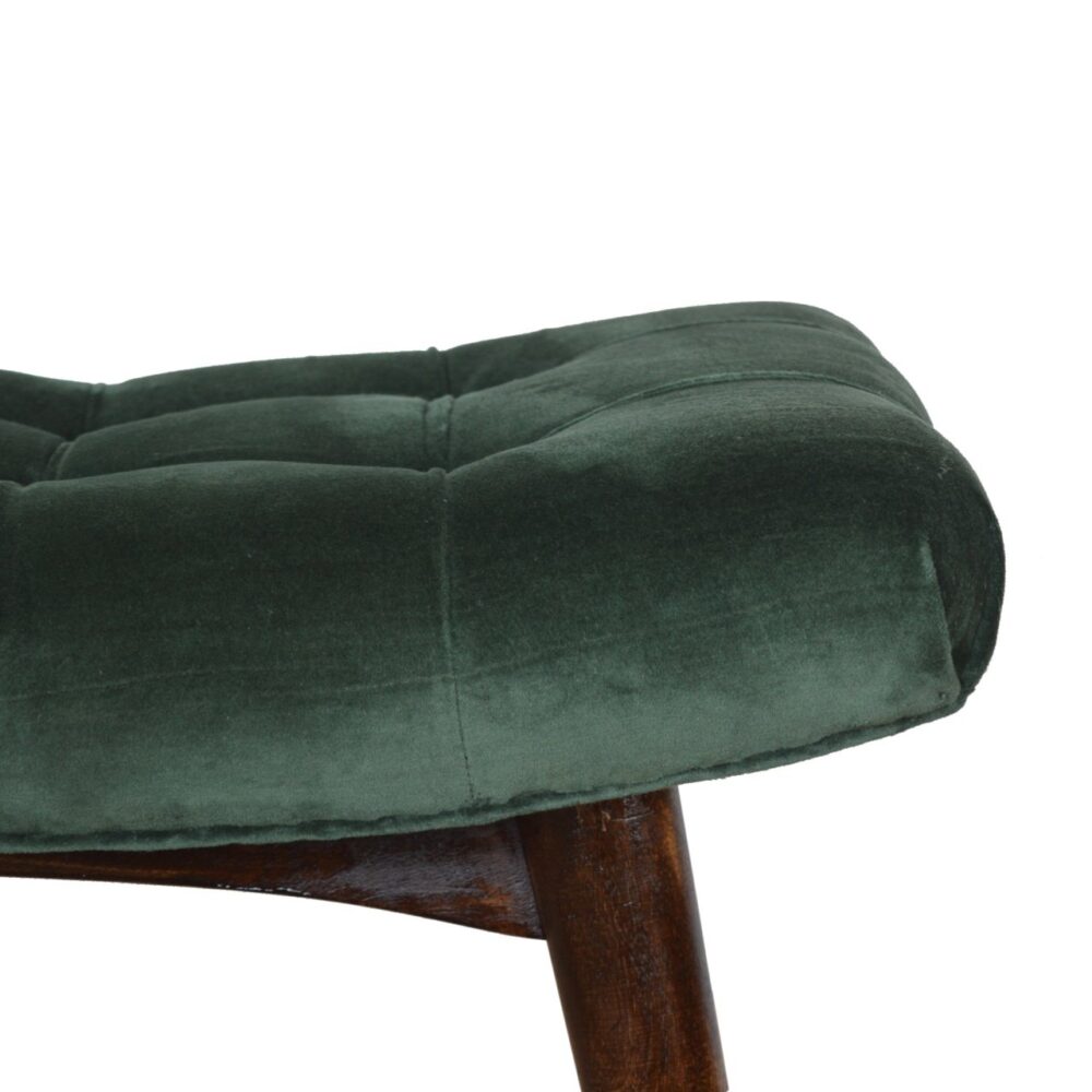Emerald Cotton Velvet Curved Bench for resell