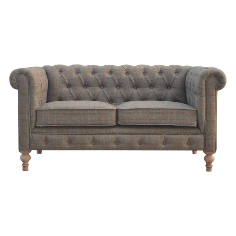 Multi Tweed 2 Seater Chesterfield Sofa for resale