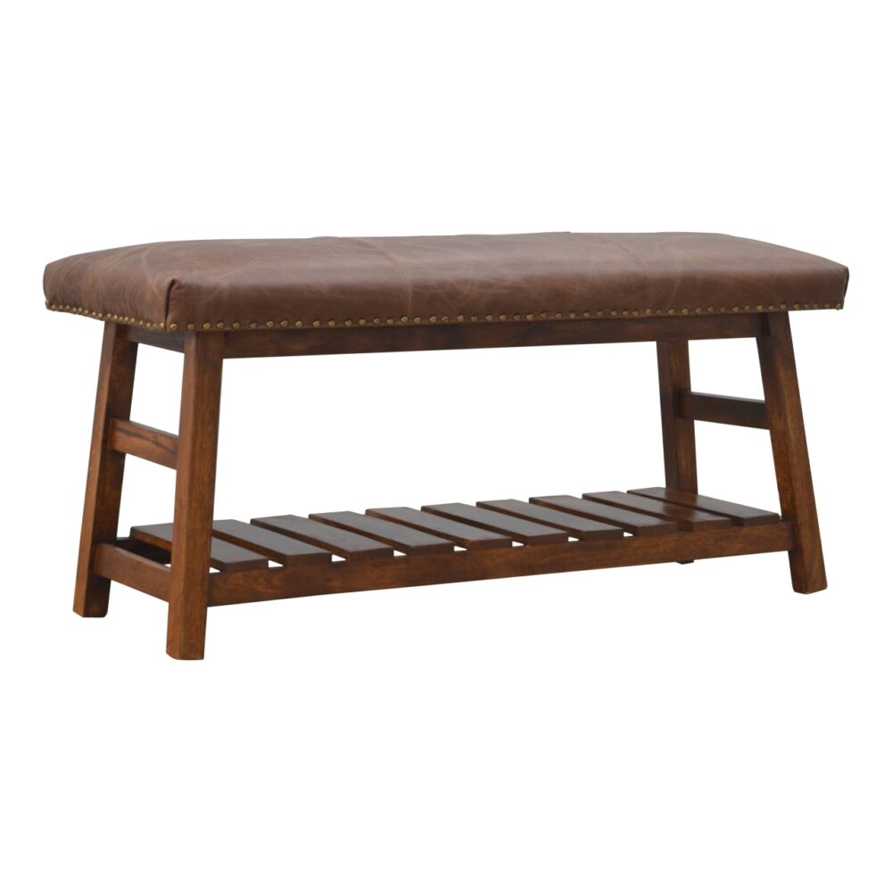 Buffalo Hide Hallway Bench - Image 5