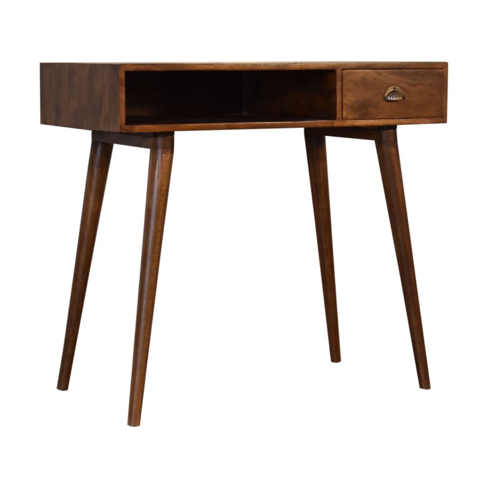 Solid Wood Chestnut Writing Desk with Open Slot dropshipping