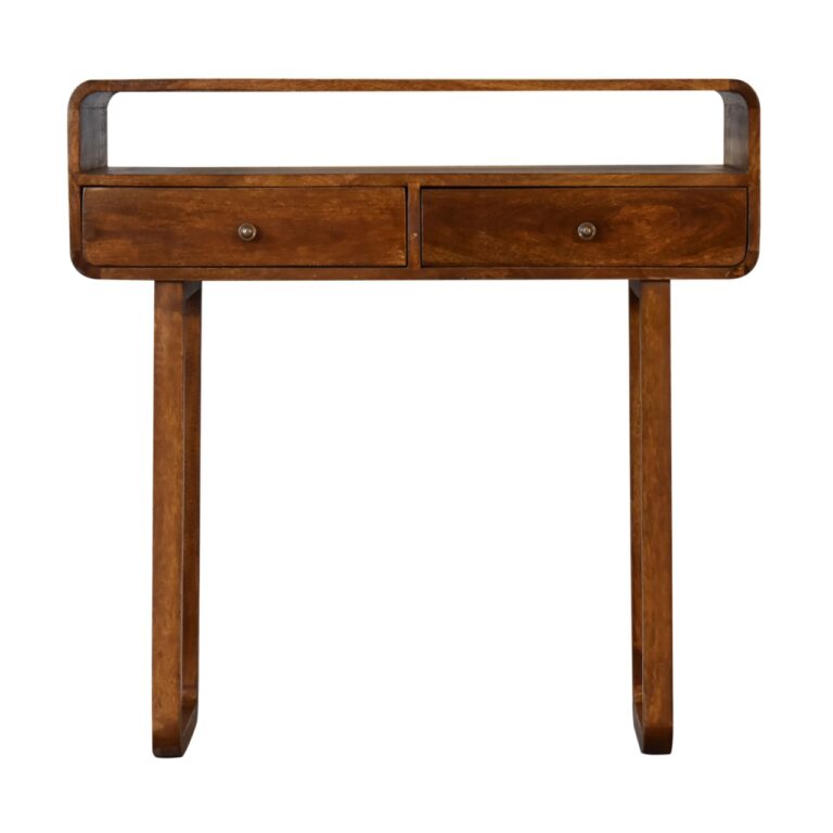 U-Curved Chestnut Console Table for resale