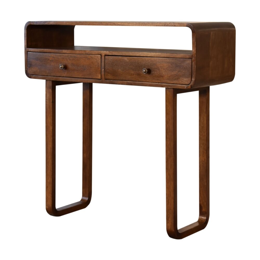 U-Curved Chestnut Console Table wholesalers