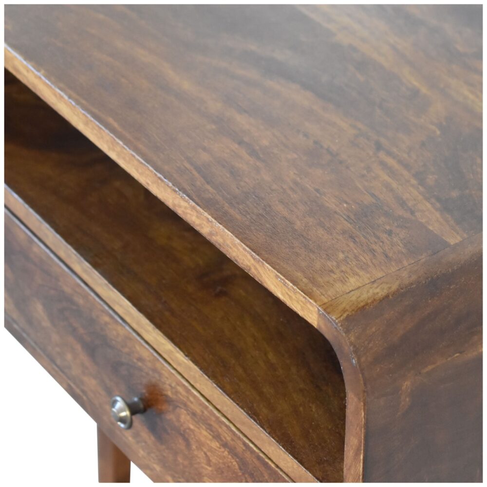 U-Curved Chestnut Console Table for resell