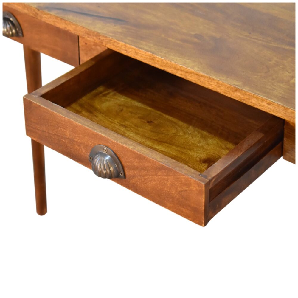 Chestnut Nordic Style Writing Desk with 2 Drawers for reselling