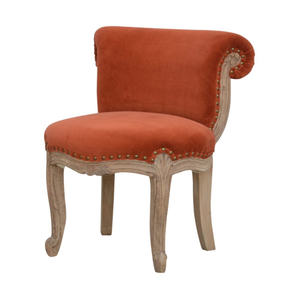 Brick Red Velvet Studded Chair wholesalers