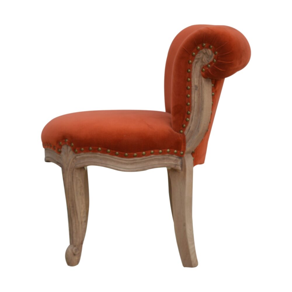Brick Red Velvet Studded Chair for wholesale