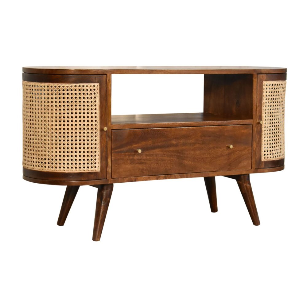 Chestnut Woven Media Unit dropshipping