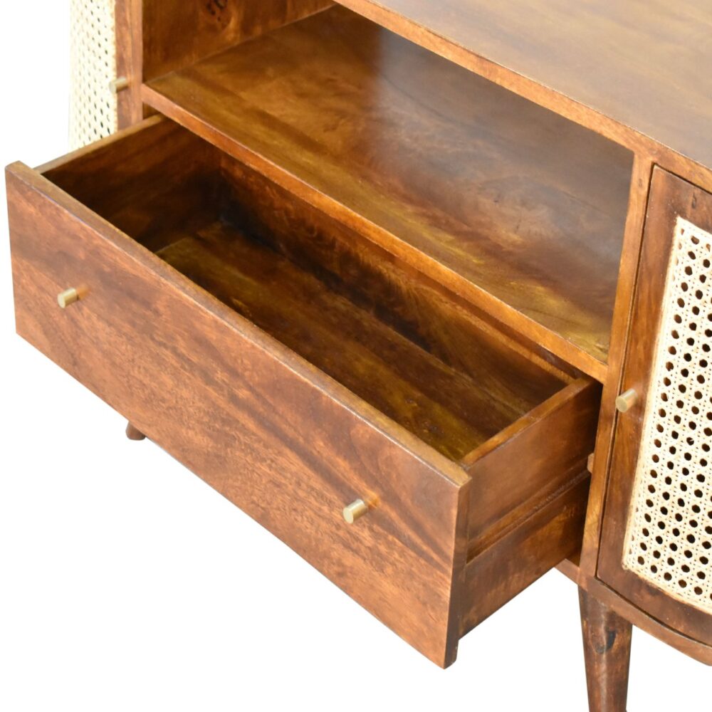 Chestnut Woven Media Unit for wholesale