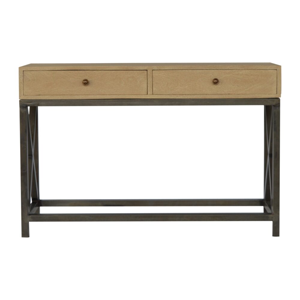 Mango Wood Metal Base Console Table for resale