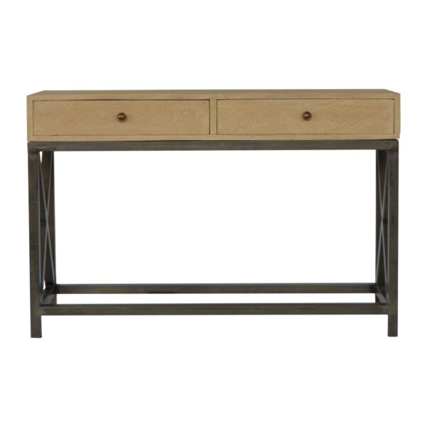 Mango Wood Metal Base Console Table for resale