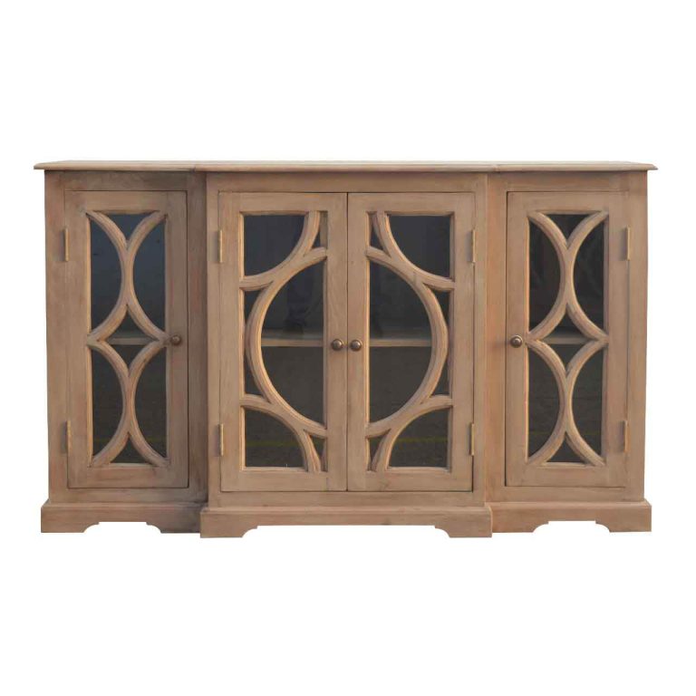 Media Unit with 2 Hand Carved Glazed Doors for resale