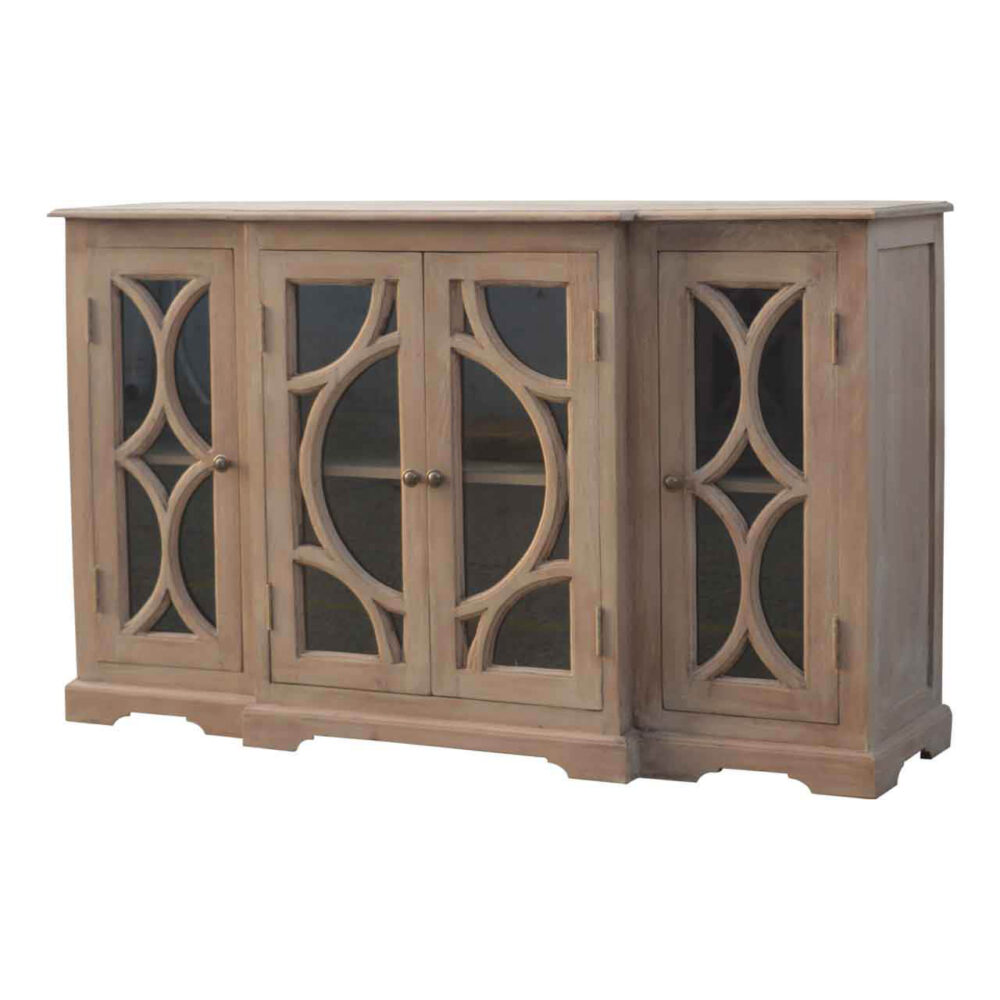 Media Unit with 2 Hand Carved Glazed Doors dropshipping