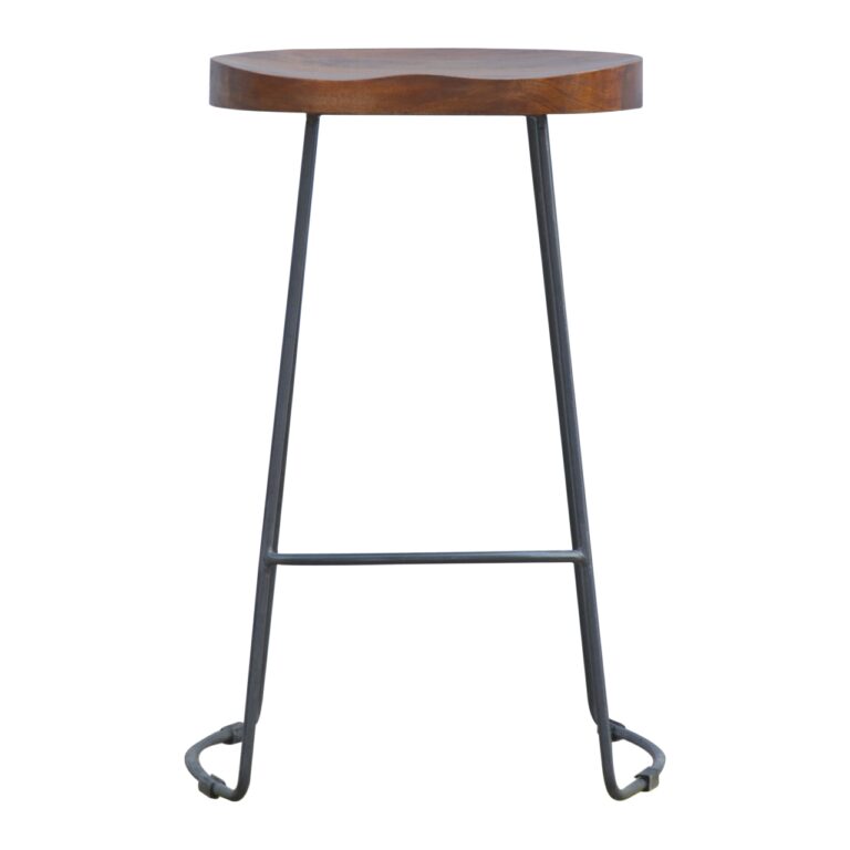 Industrial Bar Stool with Chunky Wood Seat for resale