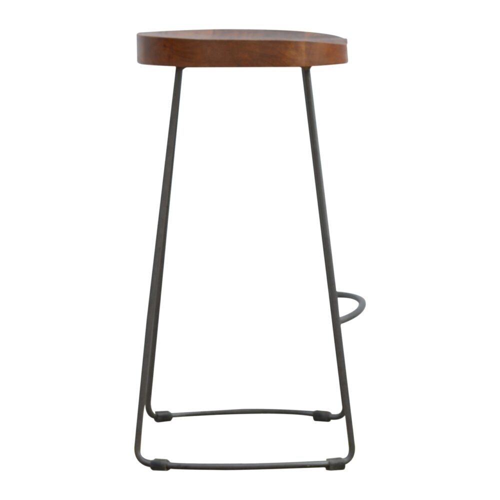 Industrial Bar Stool with Chunky Wood Seat for reselling