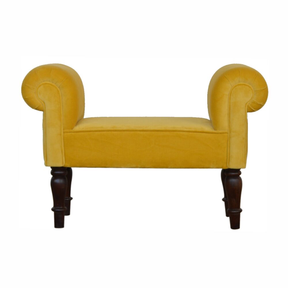 Mini Mustard Velvet Bench wholesalers