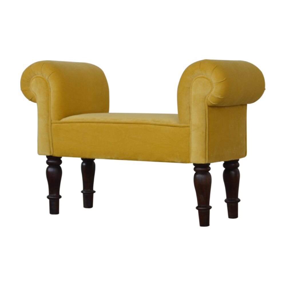 wholesale Mini Mustard Velvet Bench for resale