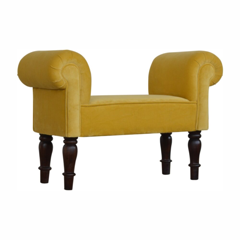 Mini Mustard Velvet Bench dropshipping