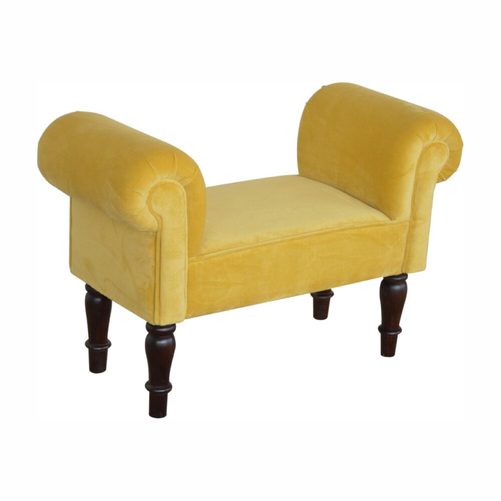 wholesale Mini Mustard Velvet Bench for resale