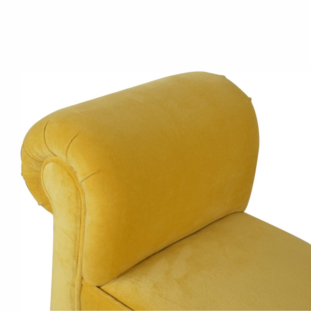 Mini Mustard Velvet Bench for wholesale