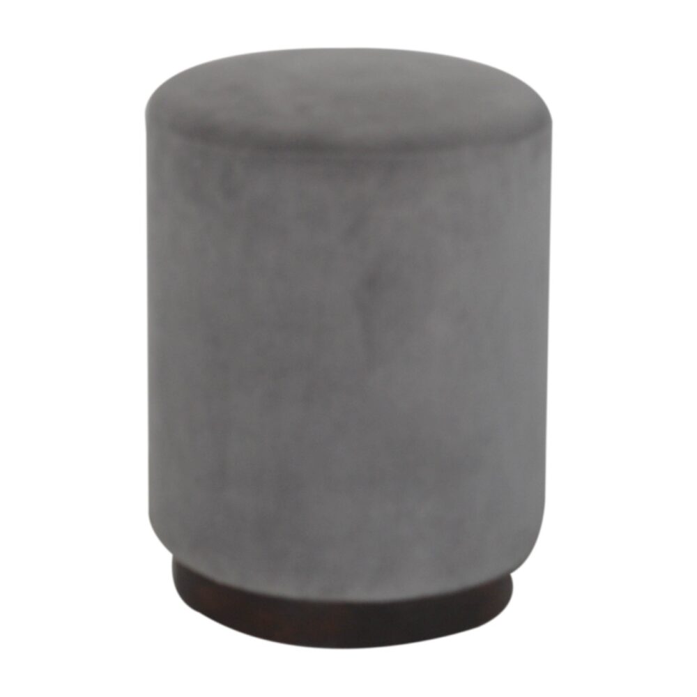 wholesale Grey Velvet Footstool with Wooden Base for resale