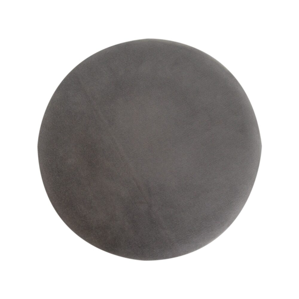 Grey Velvet Footstool with Wooden Base for wholesale