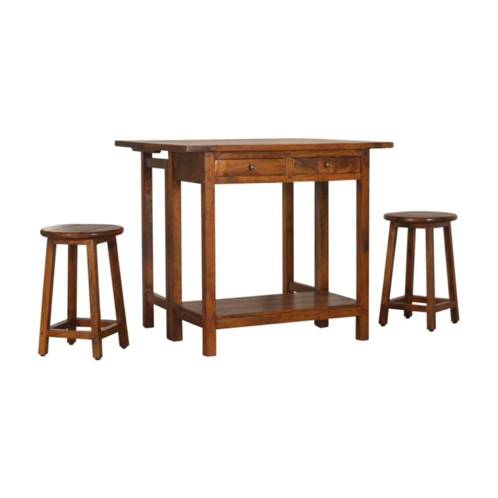 Chestnut Breakfast Table With 2 Stools for wholesale