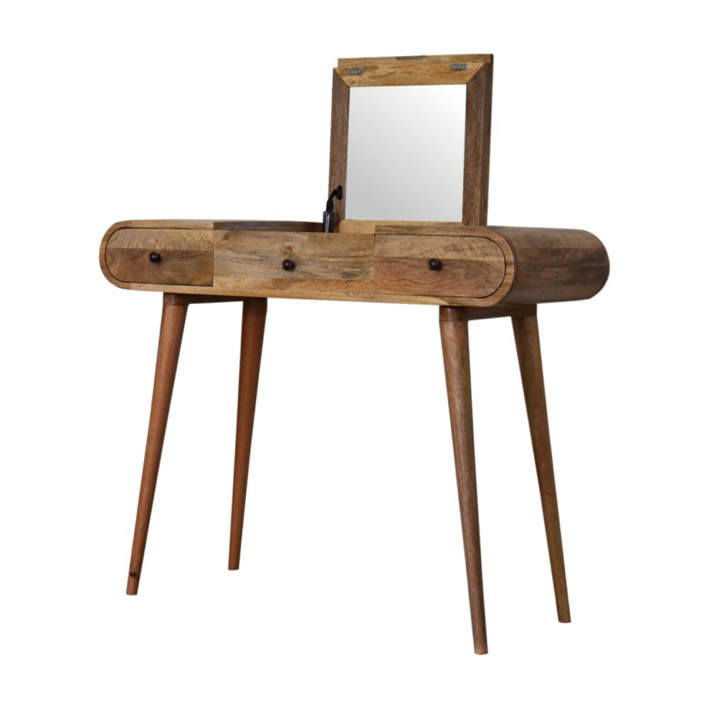 Solid Wood Dressing Table with Foldable Mirror for reselling