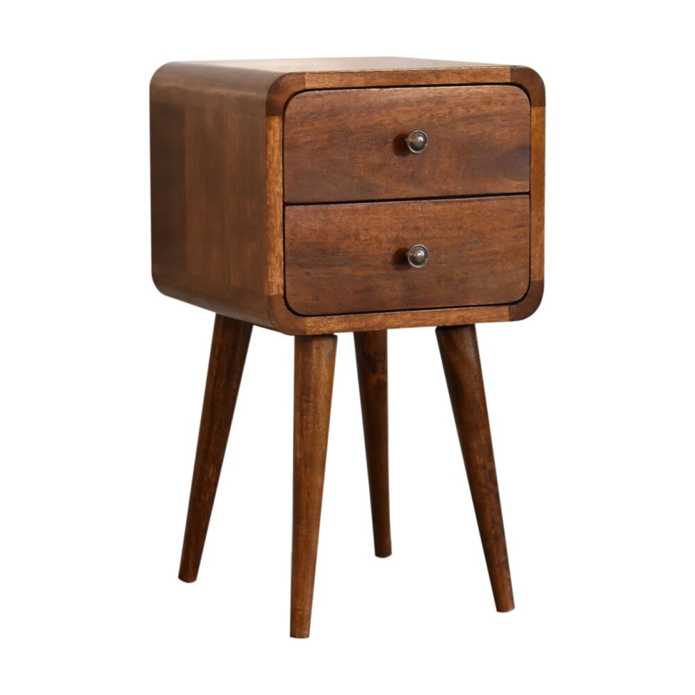 Mini Chestnut Curved Bedside dropshipping