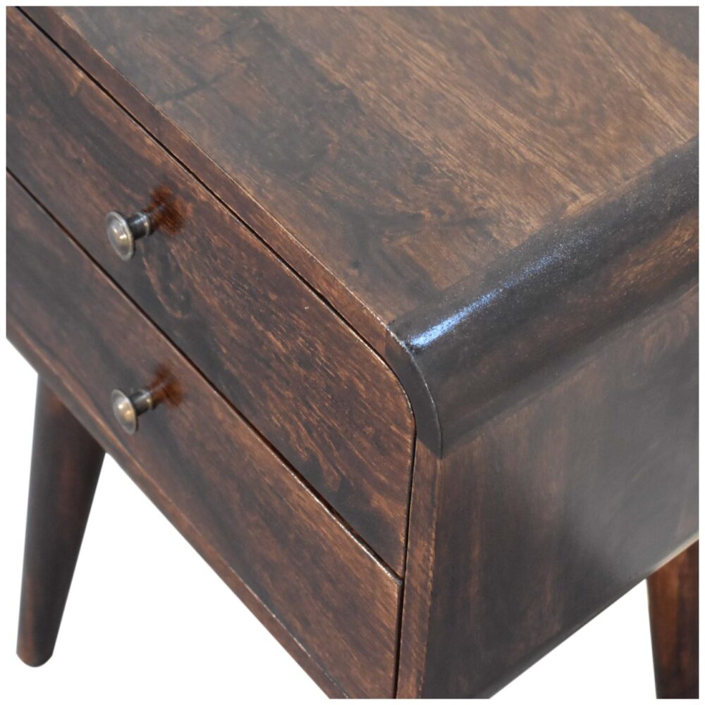Curved Dark Walnut Bedside for resell