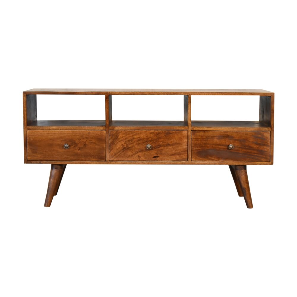 Chestnut Nordic Style TV Unit with 3 Drawers wholesalers