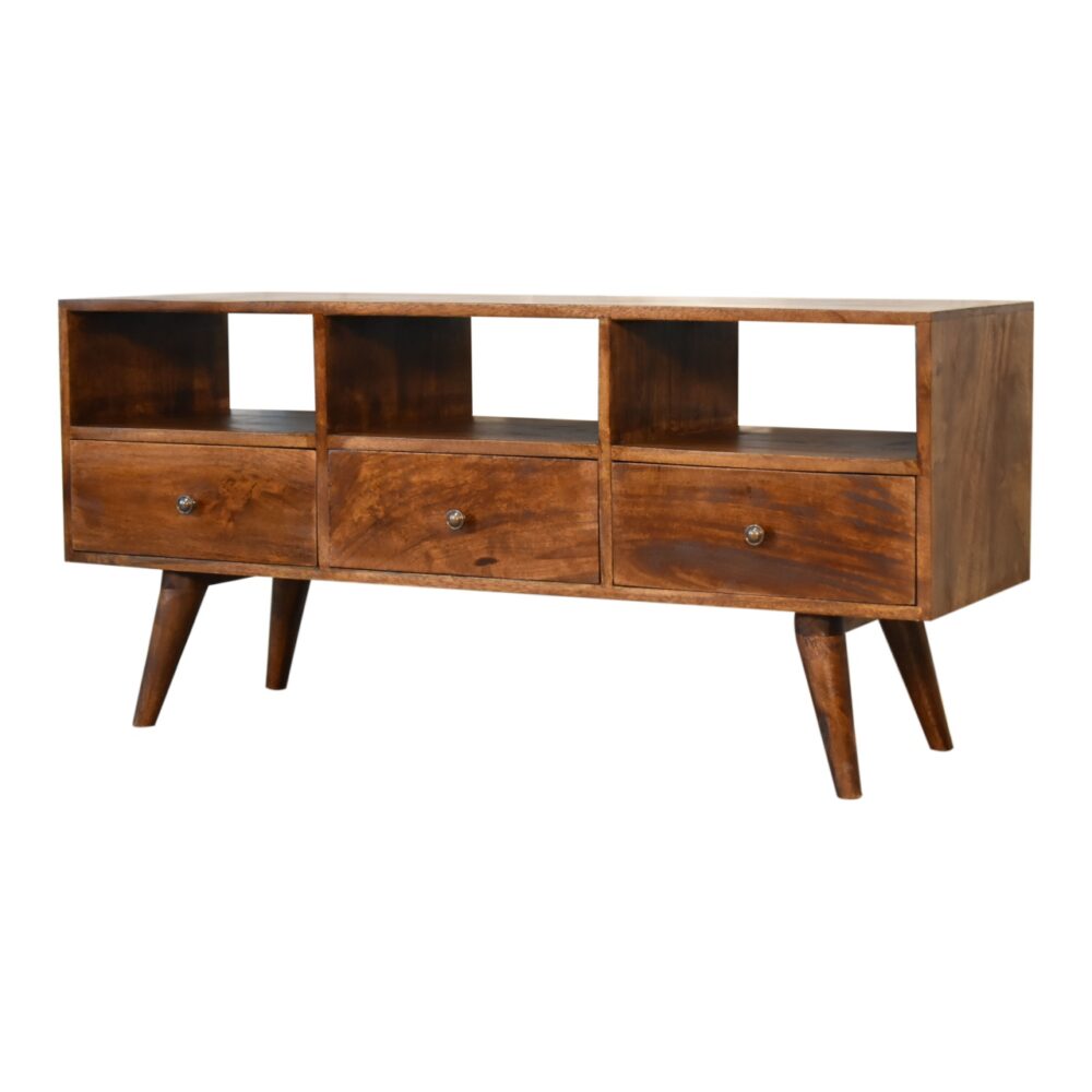 wholesale Chestnut Nordic Style TV Unit with 3 Drawers for resale