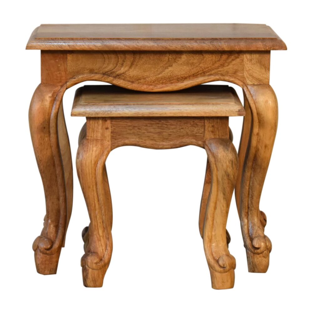 Oak-ish French Style Stool Set wholesalers