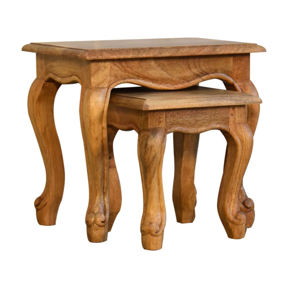 Oak-ish French Style Stool Set dropshipping