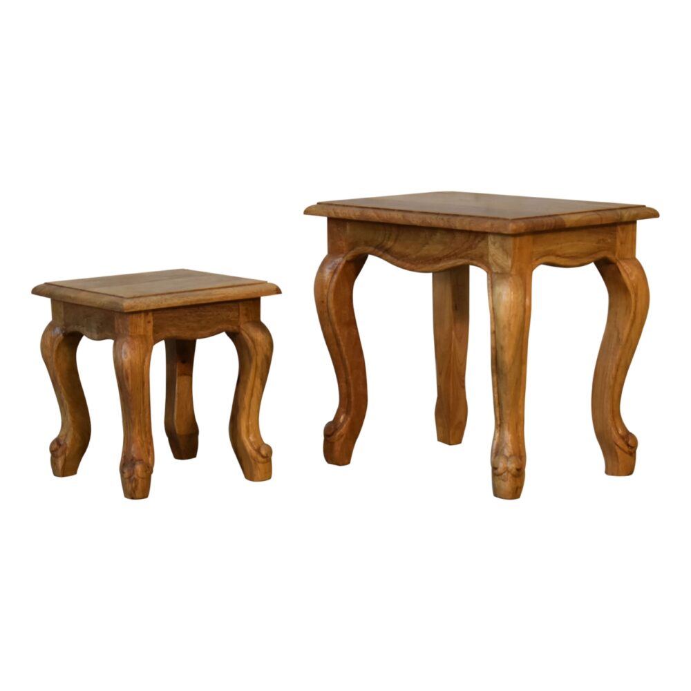 Oak-ish French Style Stool Set for resell