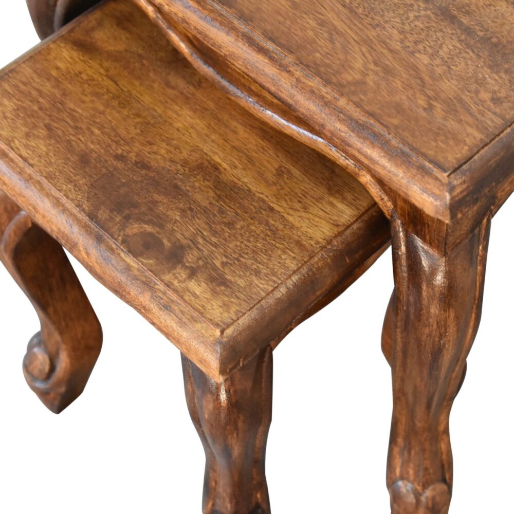 bulk Chestnut French Style Stool Set for resale