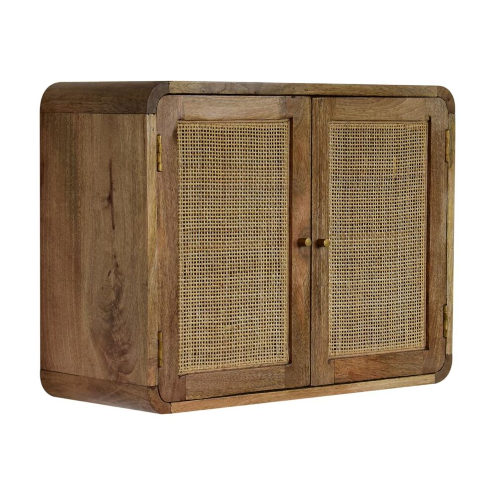 wholesale Grey Washed Wall Mounted Woven Cabinet for resale