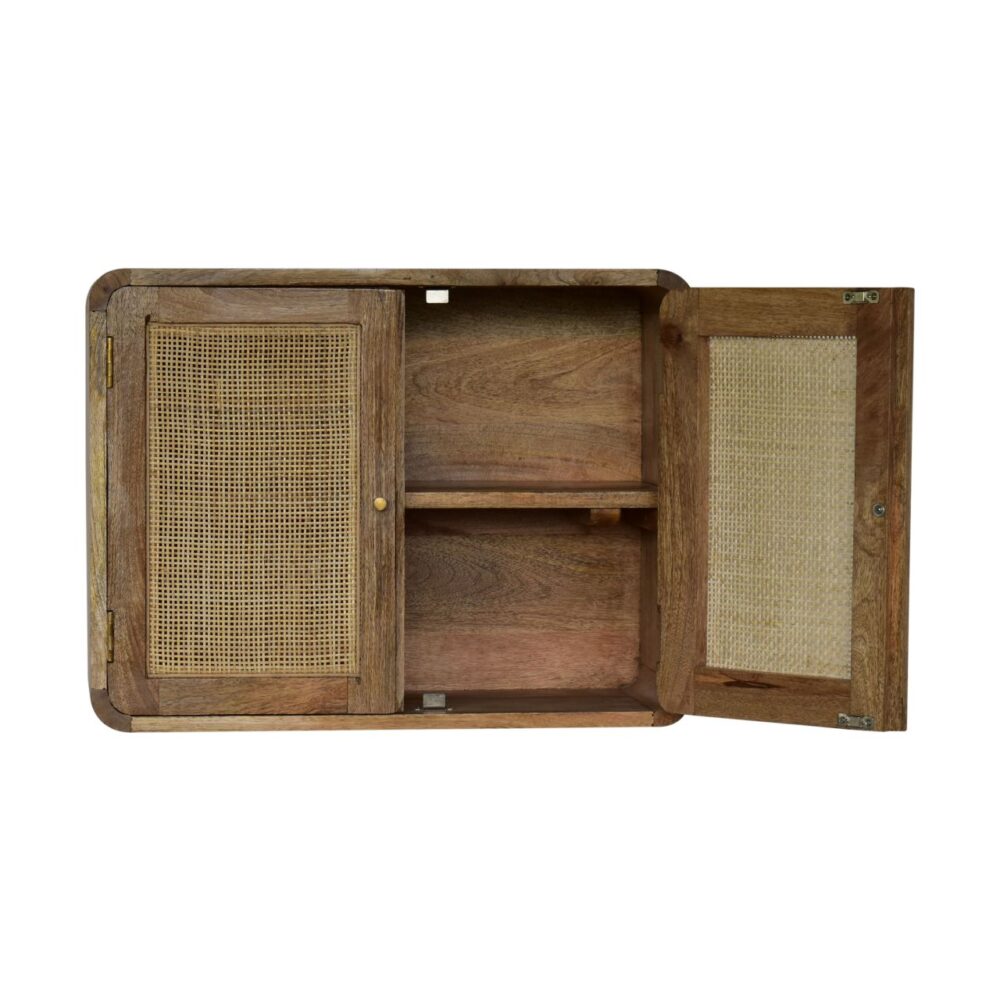 Grey Washed Wall Mounted Woven Cabinet for reselling