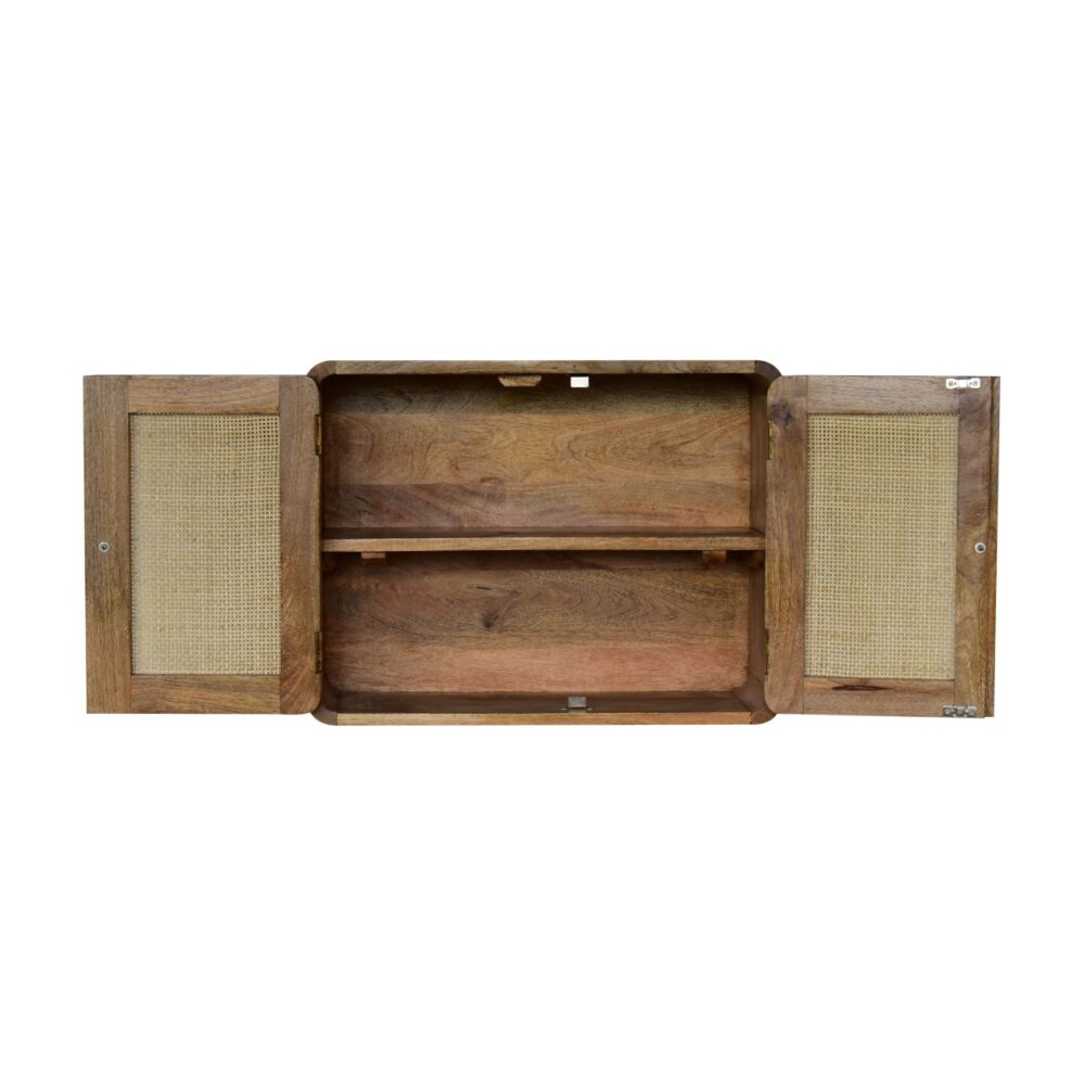 Grey Washed Wall Mounted Woven Cabinet for wholesale