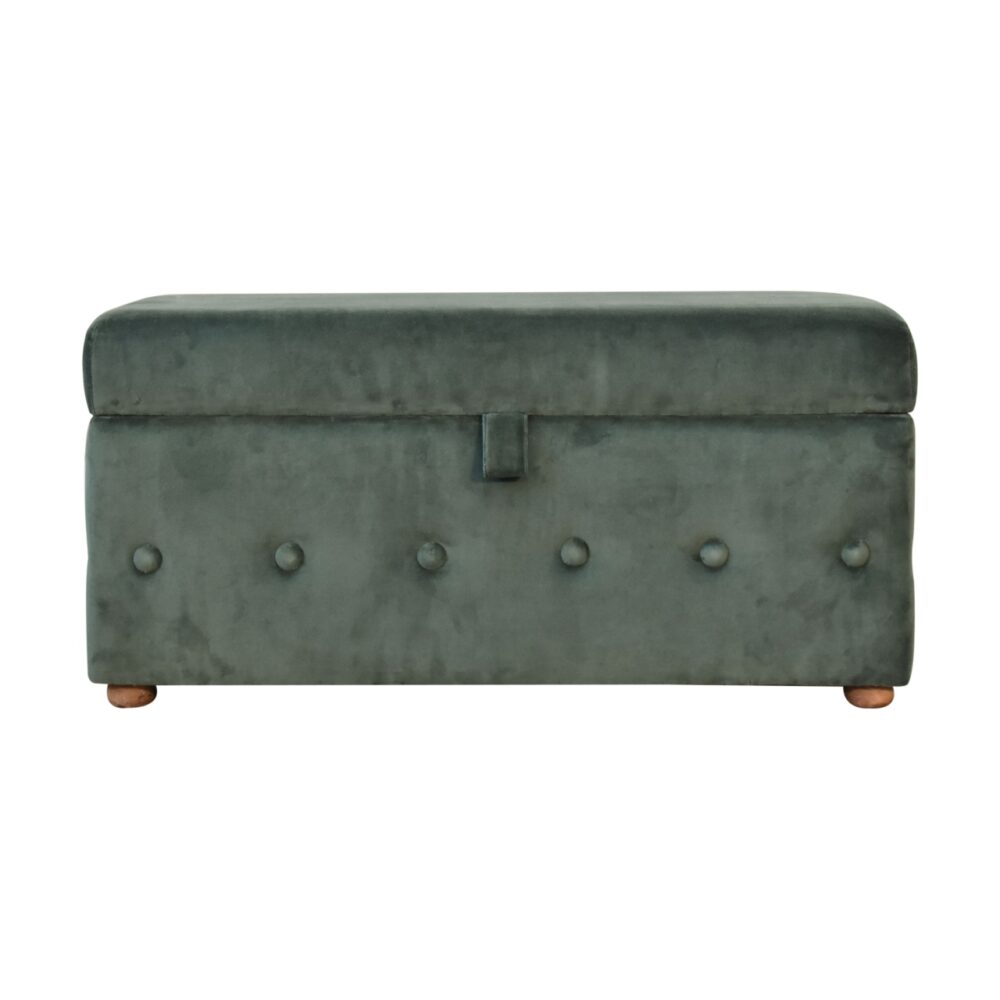 Emerald Green Lid-up Cotton Velvet Ottoman wholesalers