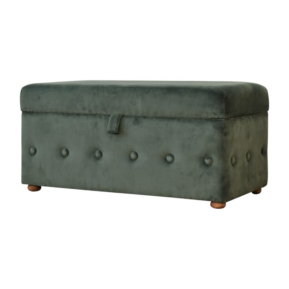 wholesale Emerald Green Lid-up Cotton Velvet Ottoman for resale