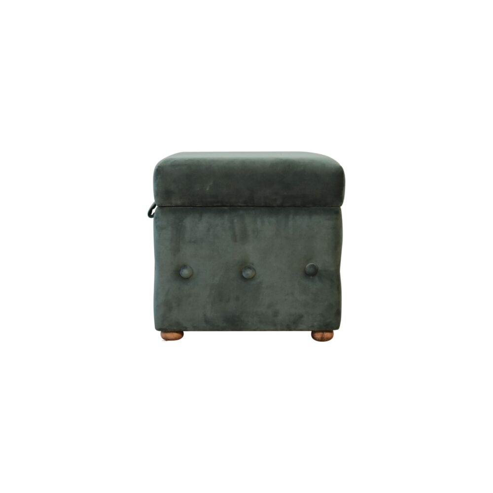 bulk Emerald Green Lid-up Cotton Velvet Ottoman for resale