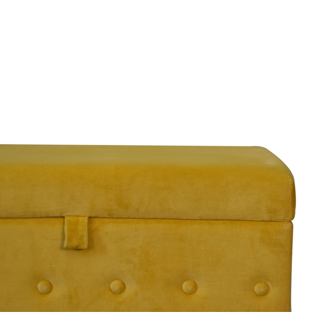 wholesale Mustard Lid-up Cotton Velvet Ottoman for resale